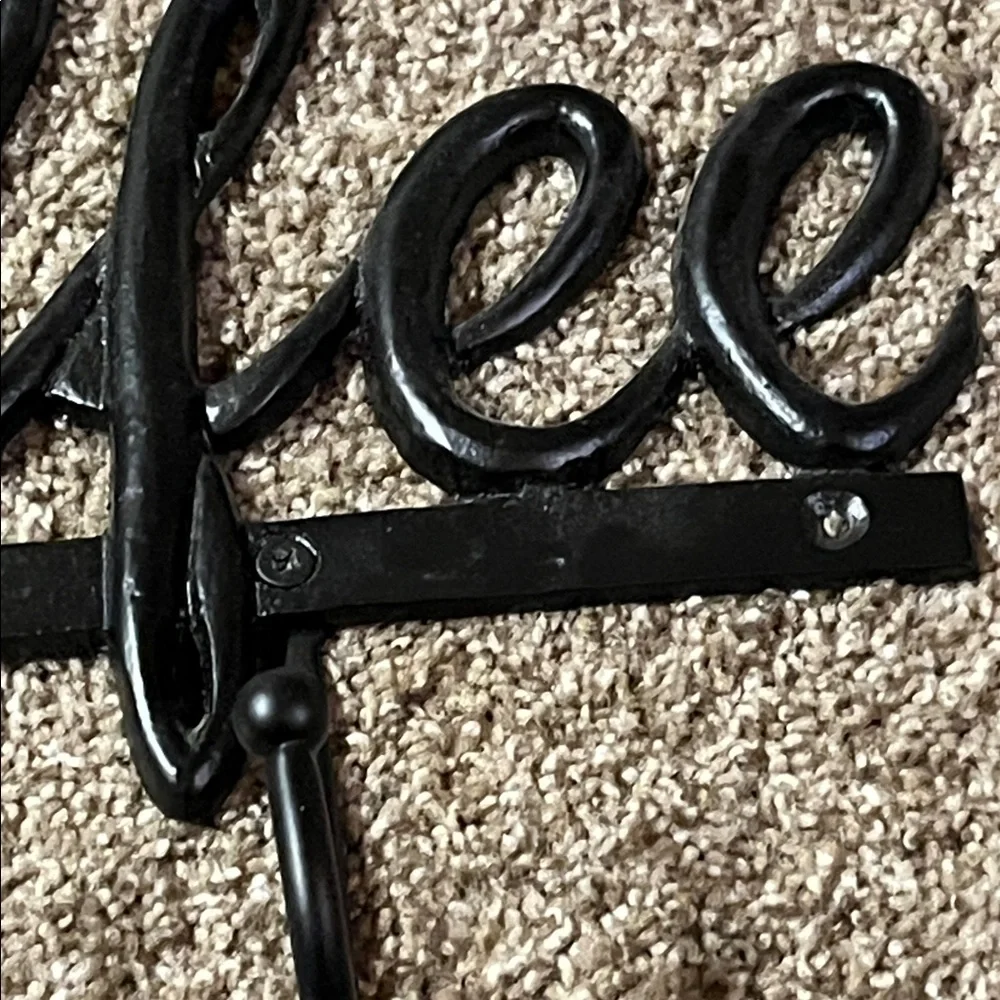 Black Coffee Metal Wall Hook Decor
